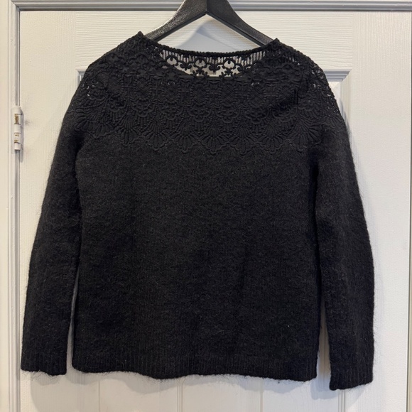 Sezane black lace knit sweater - Picture 6 of 9